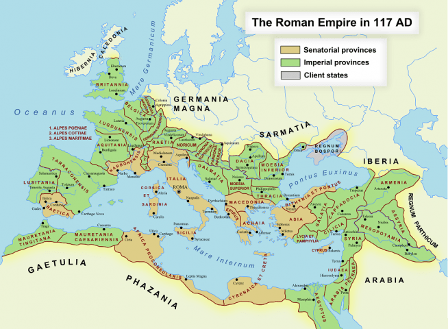 roman empire map 117AD